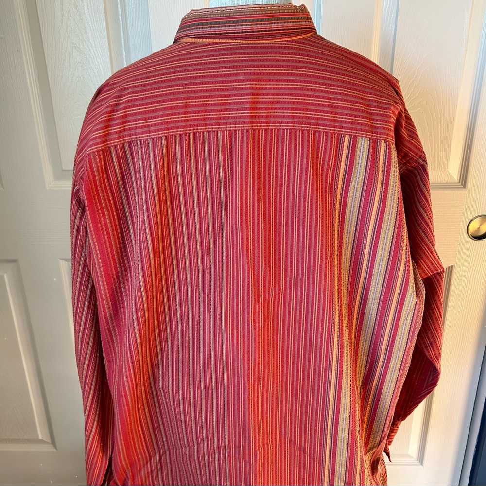 Beautiful Patagonia Textured Button-Up Long-Sleeve Red Shirt. Men’s XL - Picture 2 of 7